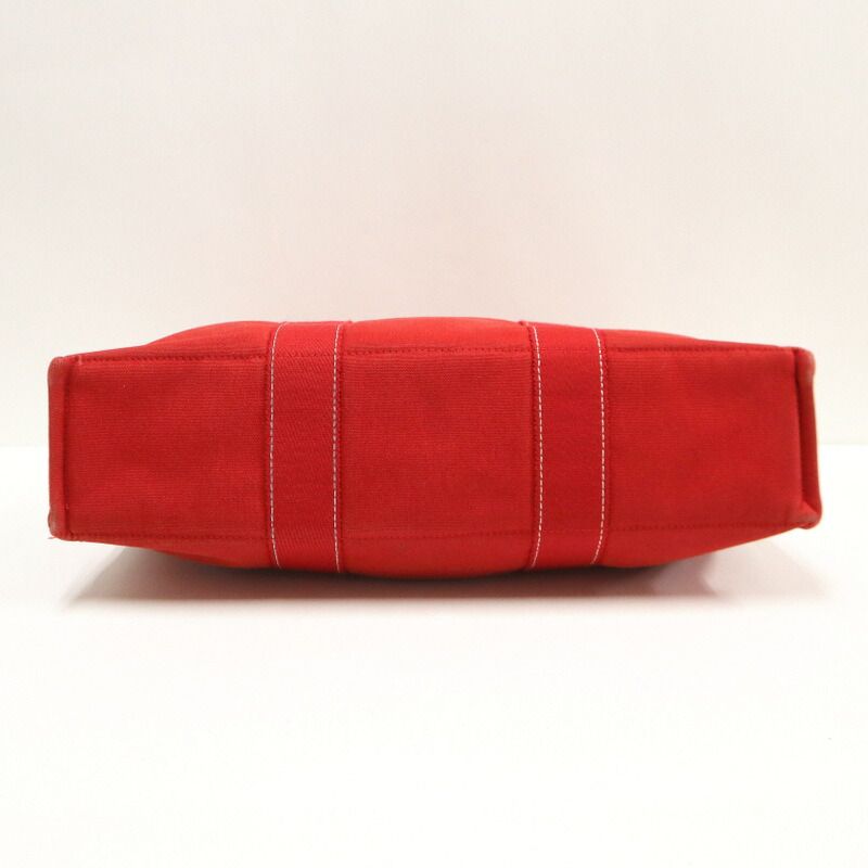 Hermes Deauville MM Tote Red Cotton :red