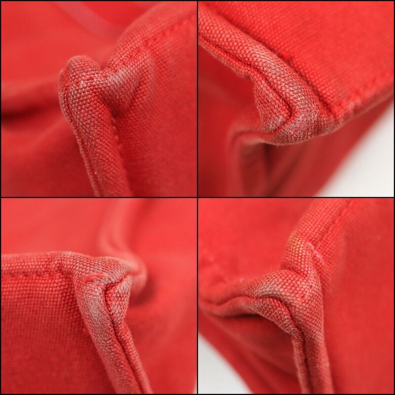 Hermes Deauville MM Tote Red Cotton :red