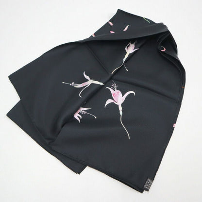 Hermes Carre 90 Fleurs de Fuchsia Black Pink Silk Scarf X
