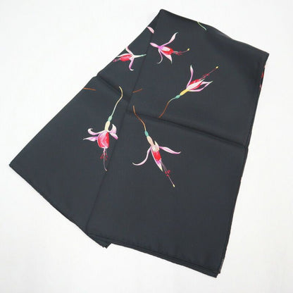 Hermes Carre 90 Fleurs de Fuchsia Black Pink Silk Scarf X