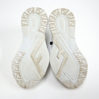 Fendi Flow Cut Sneakers Synthetic Fiber Leather White Black 36 X