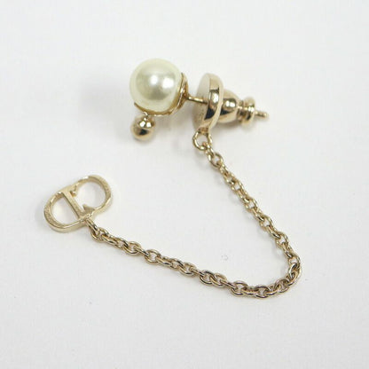Dior Swing Earrings CD Logo Star Costume Pearl Gold Plated X Milky White