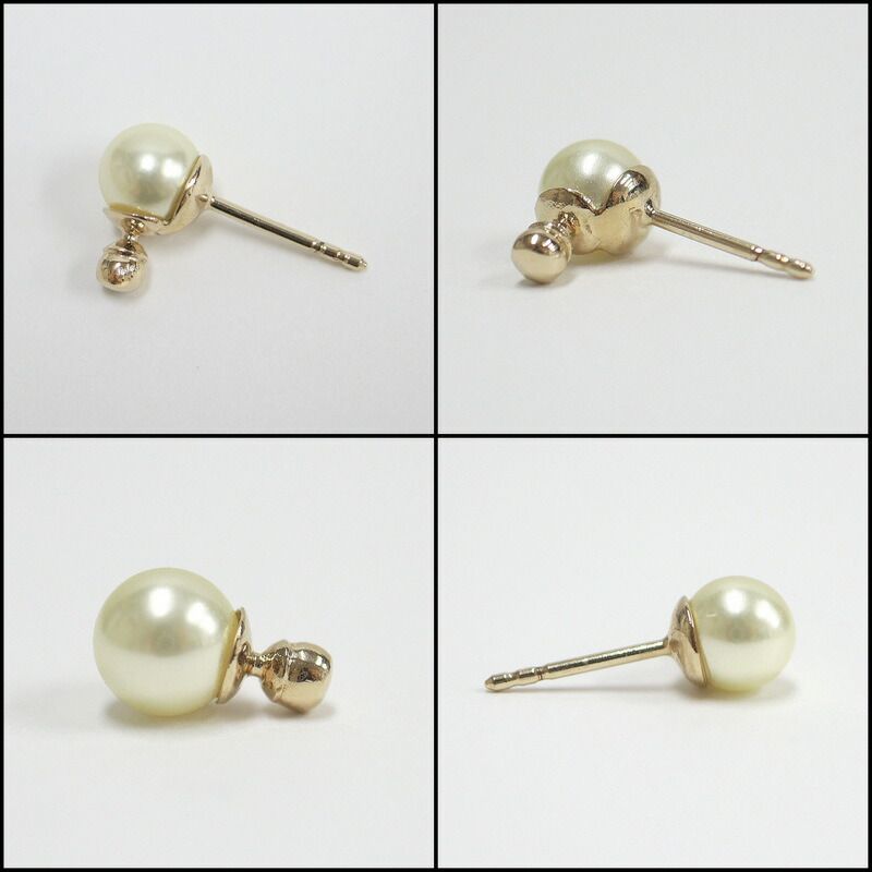 Dior Swing Earrings CD Logo Star Costume Pearl Gold Plated X Milky White
