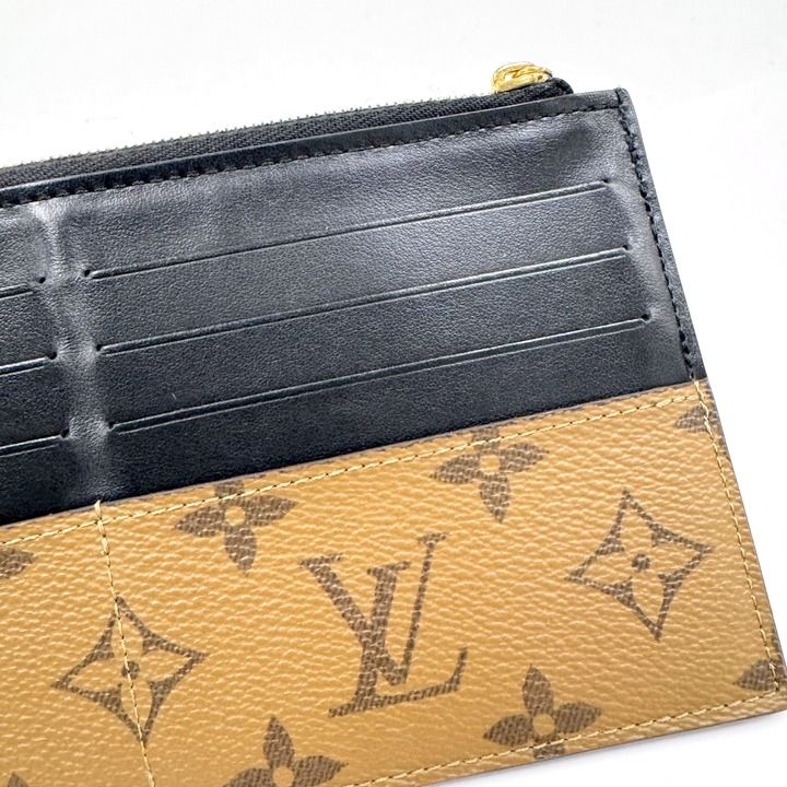 Louis Vuitton Slim Purse Coin Case Monogram Reverse Brown Black
