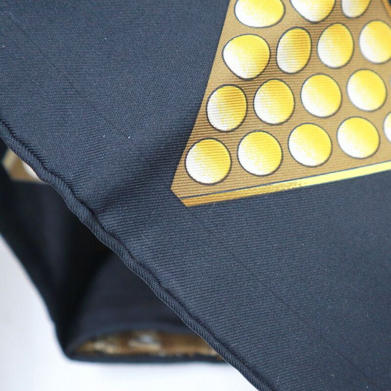 Hermes Carre 90 Chiefs’ Gold L’Or Des Chefs Black Silk Scarf X