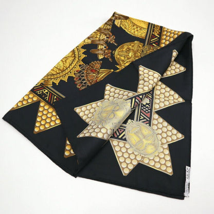 Hermes Carre 90 Chiefs’ Gold L’Or Des Chefs Black Silk Scarf X
