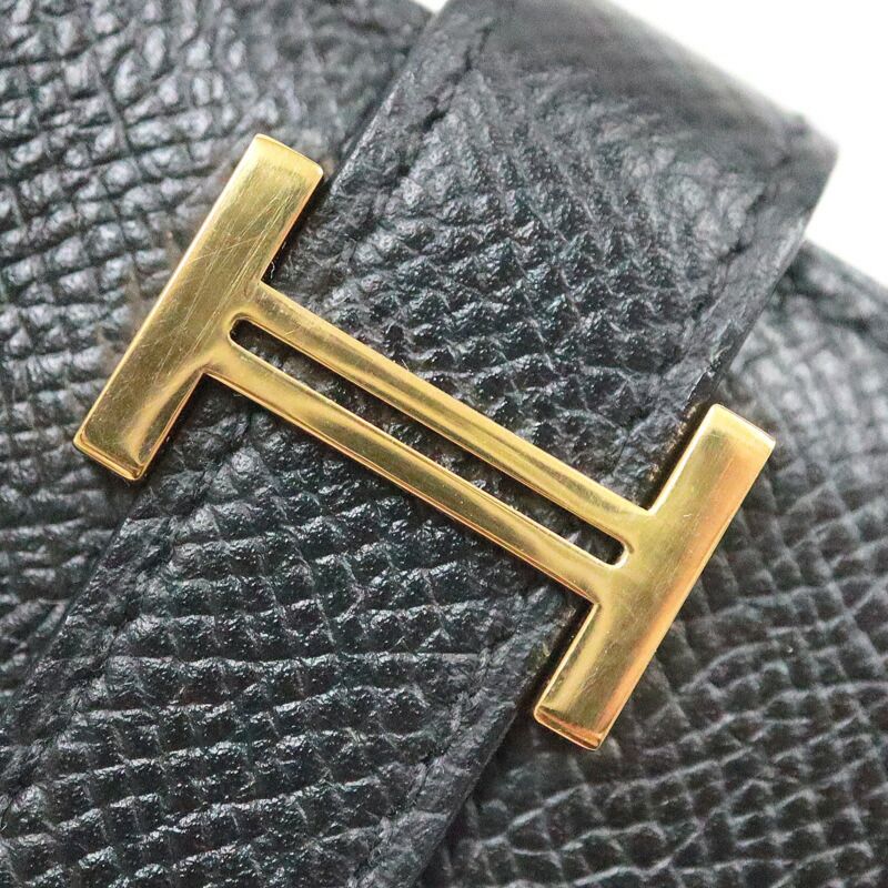Hermes Bearn Compact Bifold Wallet Epsom Black Gold