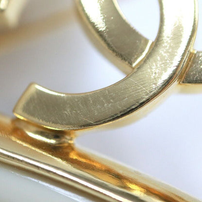 Chanel Heart Brooch CC Gold Plated Beige