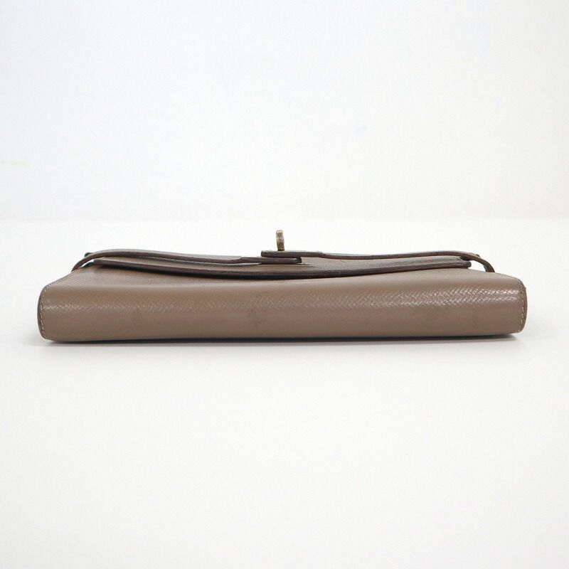 Hermes Kelly Wallet Top Silver Epsom