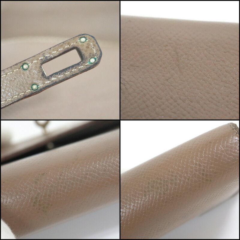 Hermes Kelly Wallet Top Silver Epsom