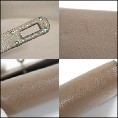 Hermes Kelly Wallet Top Silver Epsom