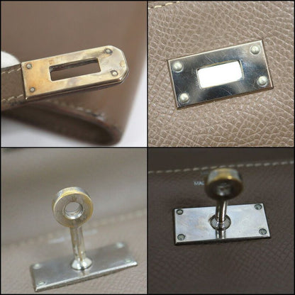 Hermes Kelly Wallet Top Silver Epsom