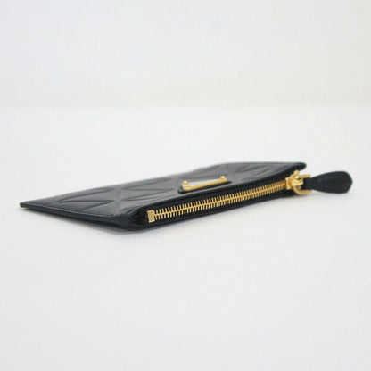 Prada Card Holder Black Triangle Leather
