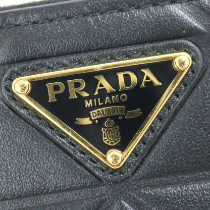 Prada Card Holder Black Triangle Leather