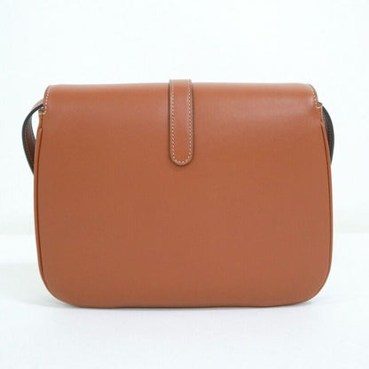 Celine Tab Shoulder Bag Leather Brown Gold