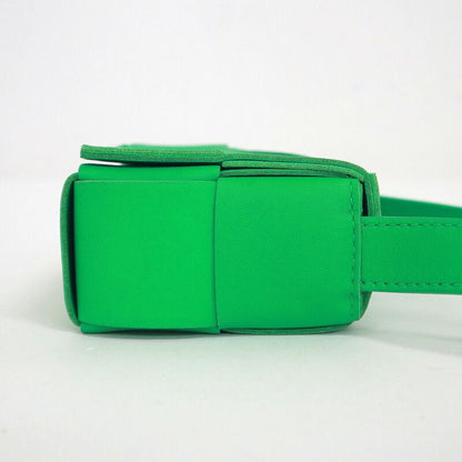 Bottega Veneta Candy Cassette Mini Shoulder Bag Green Leather