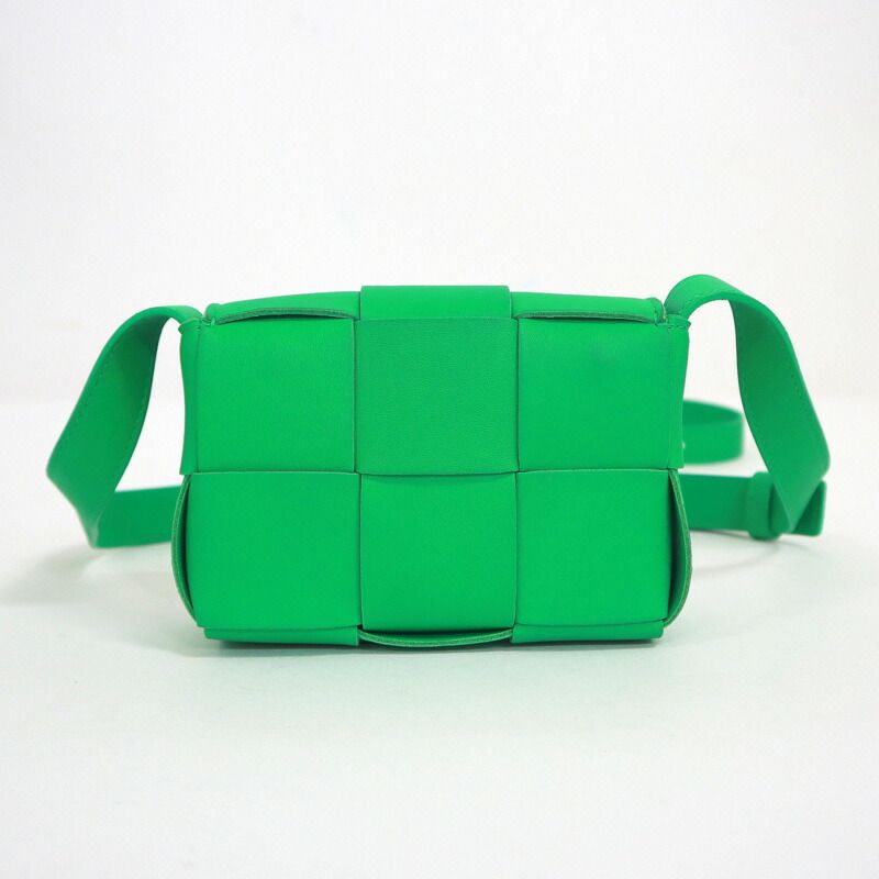 Bottega Veneta Candy Cassette Mini Shoulder Bag Green Leather
