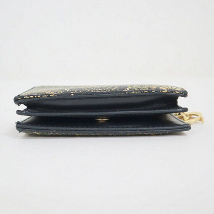 Dior Bifold Compact Wallet Giraffe Black Yellow Leather X