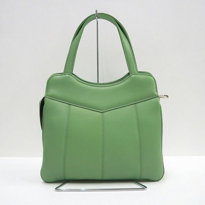 Gucci Petit GG 2-Way Handbag Leather Green Silver