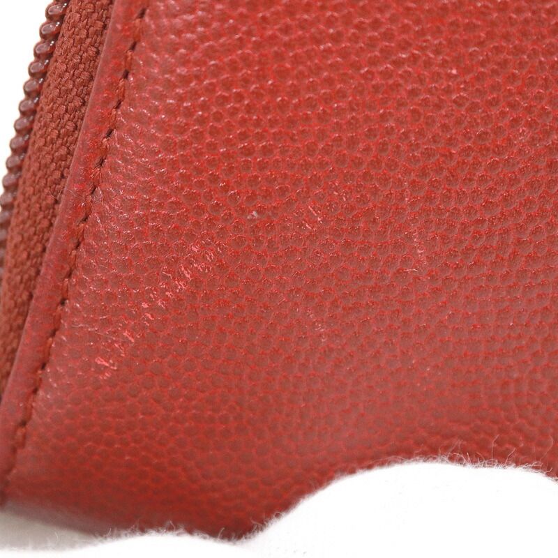 Chanel Caviar Leather Coin Case Red Silver :red X