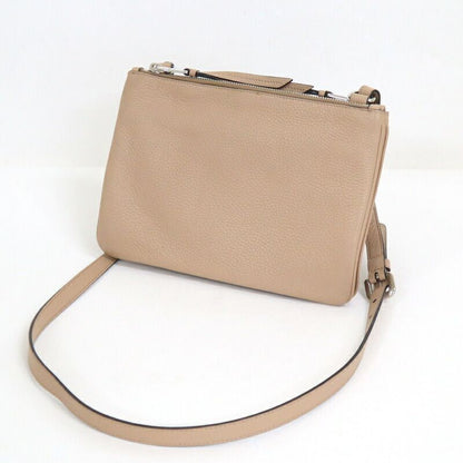 Prada Shoulder Bag Gray Leather Greige