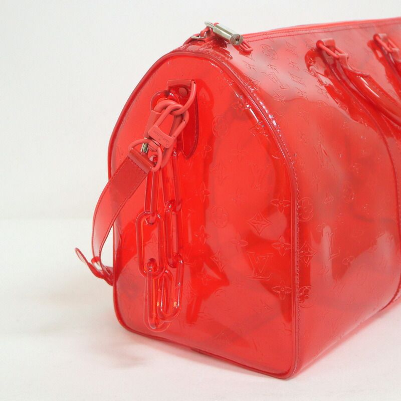 Louis Vuitton Keepall Bandouliere 50 Monogram Red Clear Limited Handbag