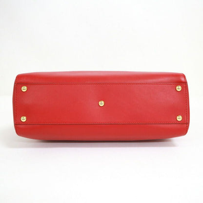 Fendi Peekaboo Shoulder Bag Leather Scarf :red