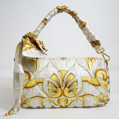 Fendi Che Mamma Bucket White Yellow Silk Leather X