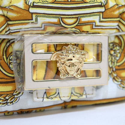 Fendi Che Mamma Bucket White Yellow Silk Leather X