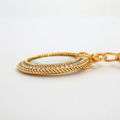 Chanel Loupe Necklace Gold White Faux Pearl X