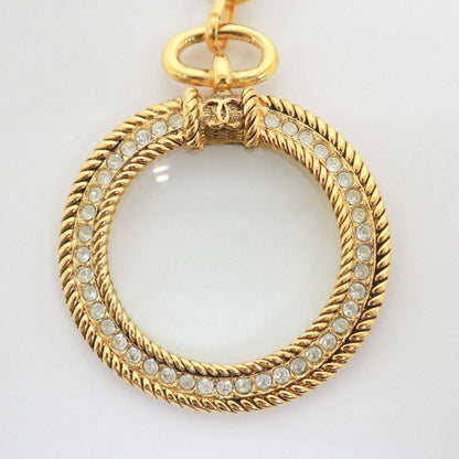 Chanel Loupe Necklace Gold White Faux Pearl X