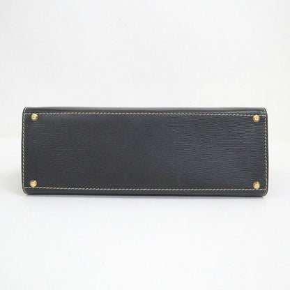 Celine Flap Handbag Leather Black Gold