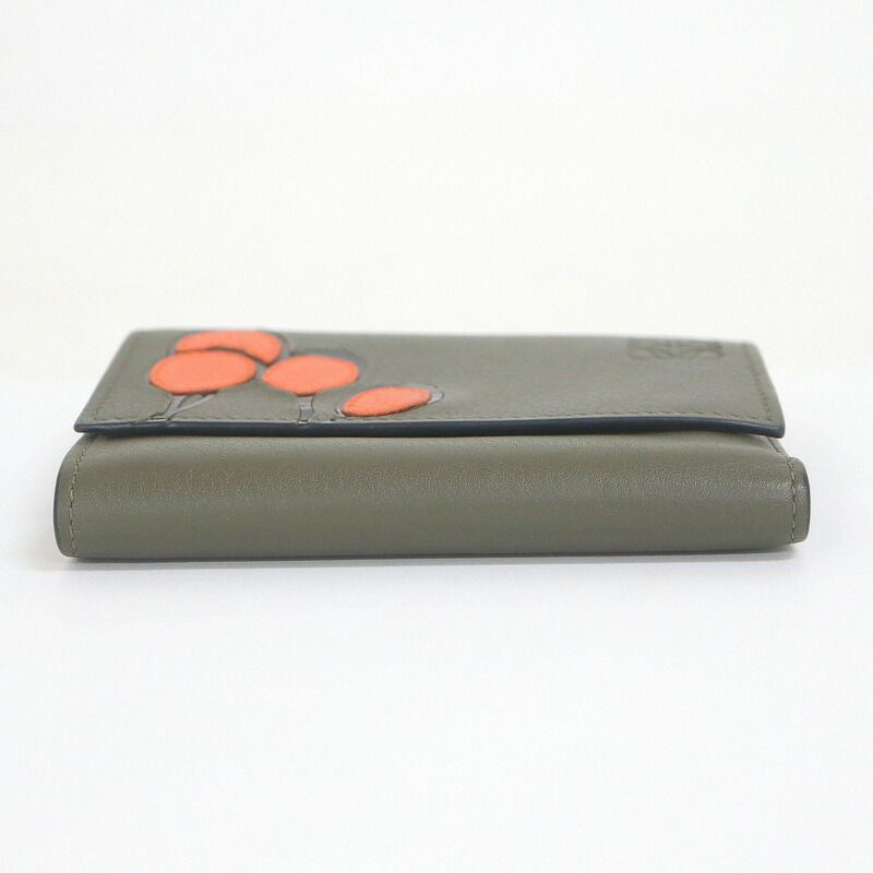 Loewe Small Vertical Wallet Balloon Khaki Leather