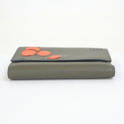 Loewe Small Vertical Wallet Balloon Khaki Leather
