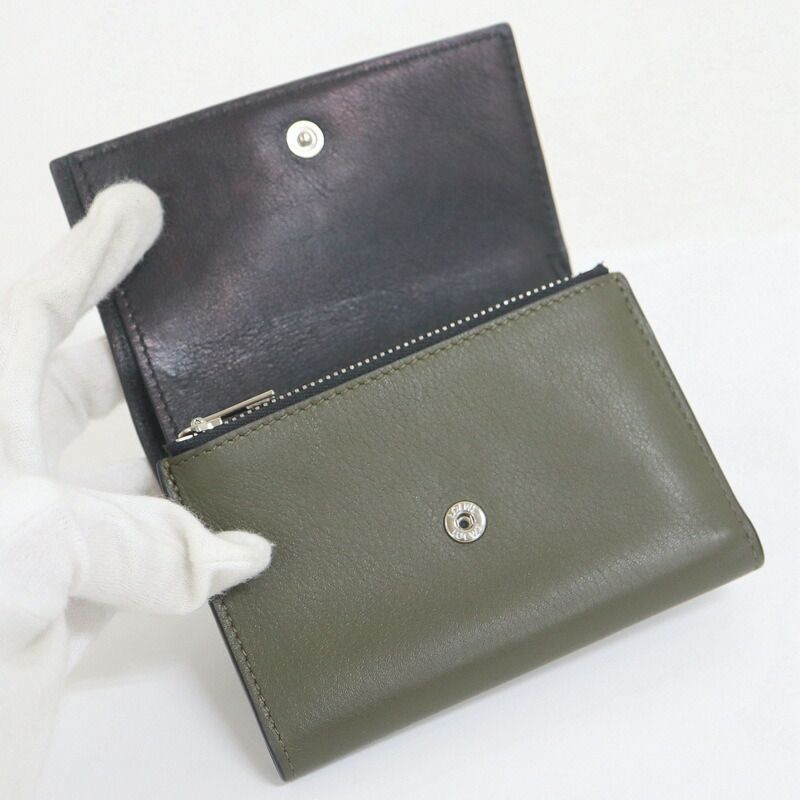 Loewe Small Vertical Wallet Balloon Khaki Leather