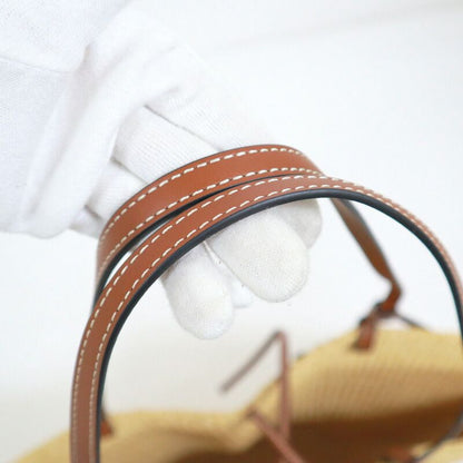 Loewe Shell Basket Bag Small Elephant Grass Leather Natural Pecan : Natural X Pecan