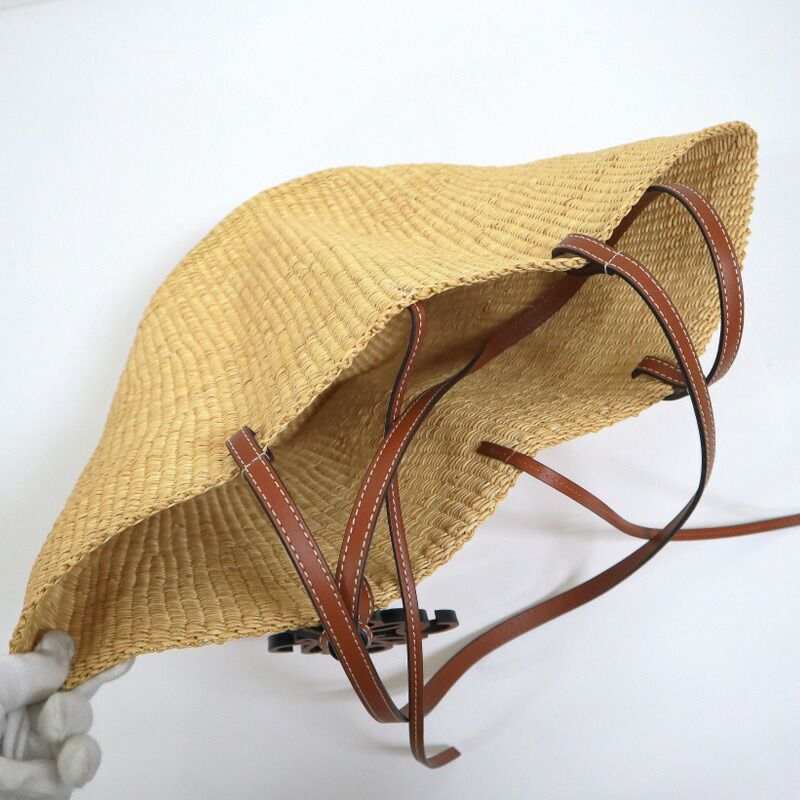 Loewe Shell Basket Bag Small Elephant Grass Leather Natural Pecan : Natural X Pecan