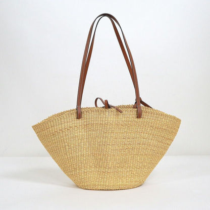 Loewe Shell Basket Bag Small Elephant Grass Leather Natural Pecan : Natural X Pecan