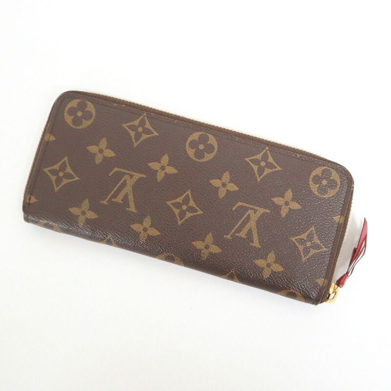 Louis Vuitton Portefeuille Clemence Zip Around Wallet Fuchsia Brown Fuchsia