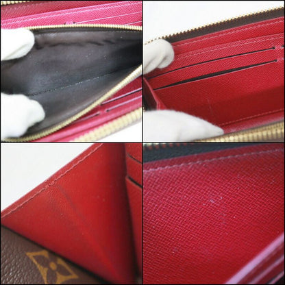 Louis Vuitton Portefeuille Clemence Zip Around Wallet Fuchsia Brown Fuchsia