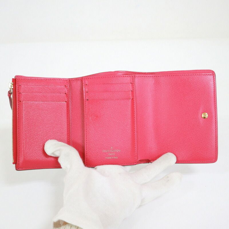 Louis Vuitton Portefeuille Victorine Vivianne Monogram Pink Trifold Brown