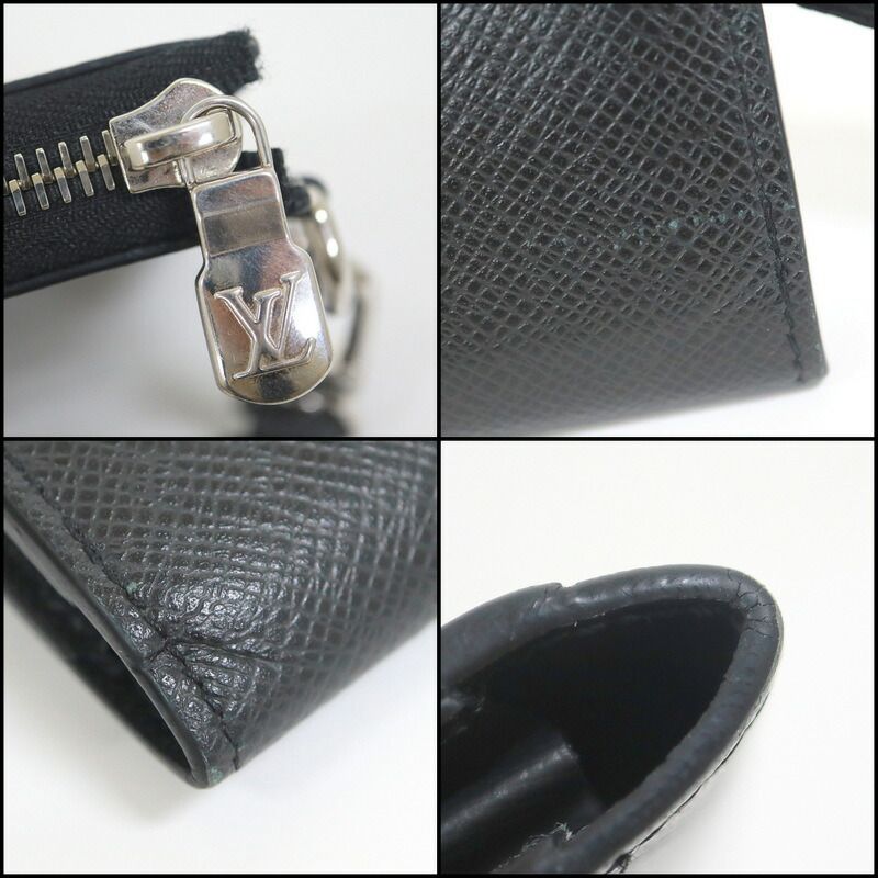 Louis Vuitton Zippy Dragonne L-shaped Zipper Wallet Taiga Noir Black :
