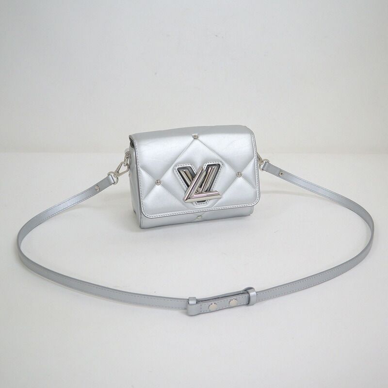 Louis Vuitton Twist PM Shoulder Bag LV Pillow Leather Silver Tag :silver