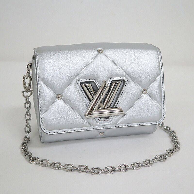 Louis Vuitton Twist PM Shoulder Bag LV Pillow Leather Silver Tag :silver