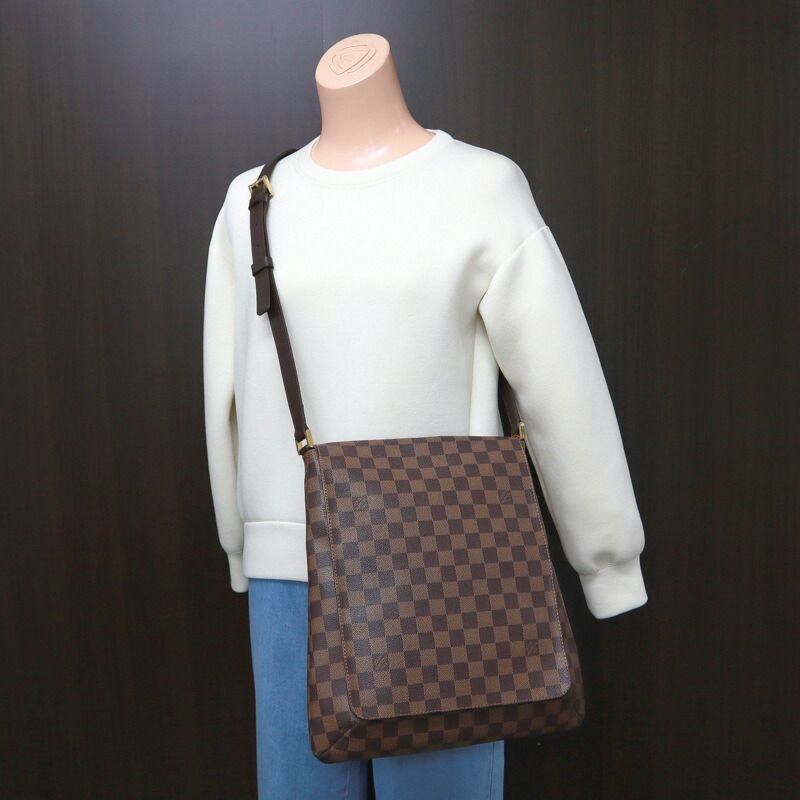 Louis Vuitton Musette Shoulder Bag Damier Ebene : Evenue