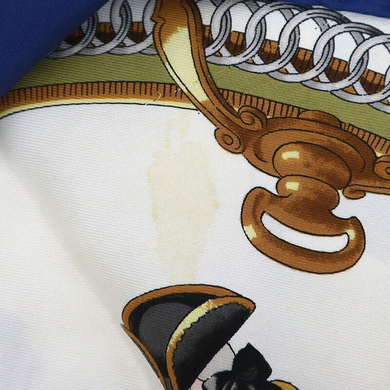 Hermes Carre 90 Horse Riding Scene Silk Blue Scarf