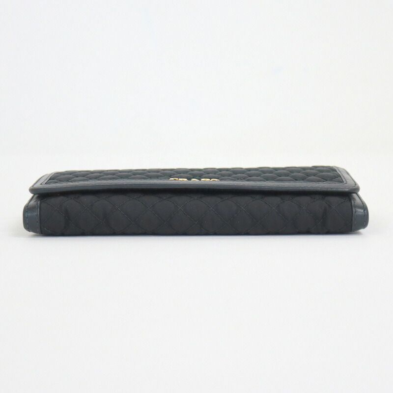 Prada Wallet Black Gold Leather