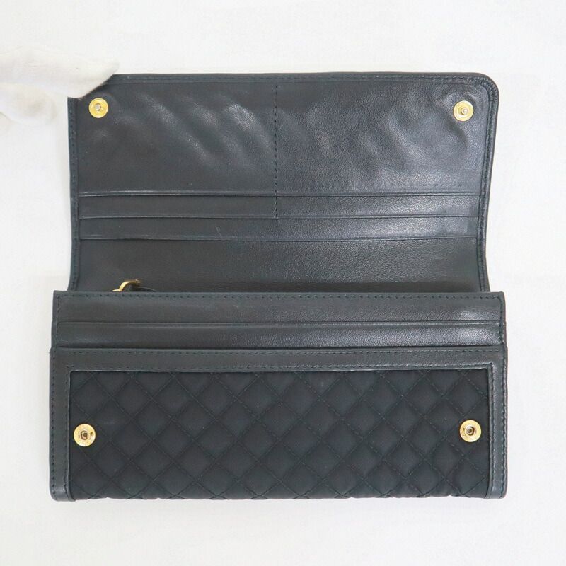 Prada Wallet Black Gold Leather