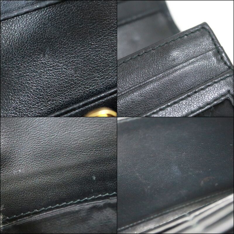 Prada Wallet Black Gold Leather