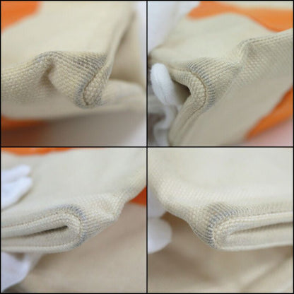 Hermes Bora PM White Orange Canvas Tote X